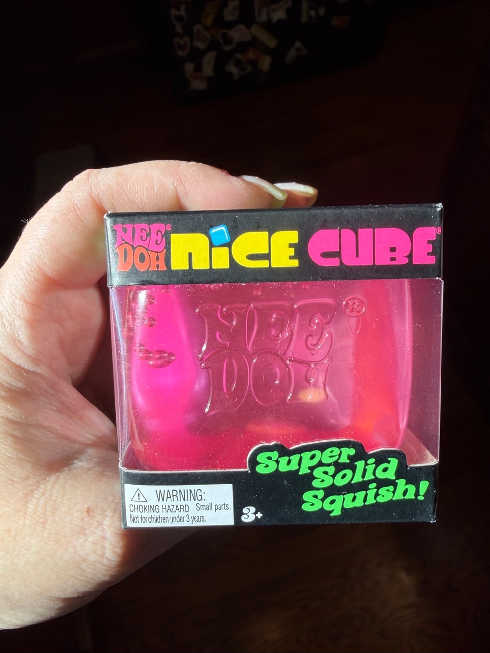 NeeDoh Nice Cube Pink Super Solid Squish - Nee Doh